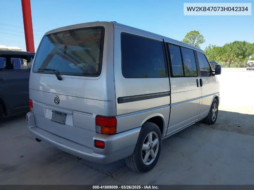 2003 Volkswagen Eurovan Gls VIN: WV2KB47073H042334 Lot: 41889009