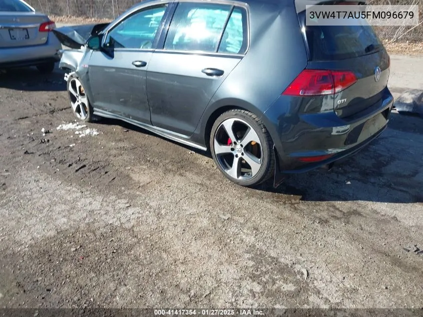 2015 Volkswagen Golf Gti 2.0T Se 4-Door VIN: 3VW4T7AU5FM096679 Lot: 41417354