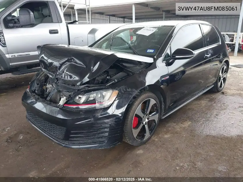 2015 Volkswagen Golf Gti 2.0T Se W/Performance Package 2-Door VIN: 3VWY47AU8FM085061 Lot: 41566520