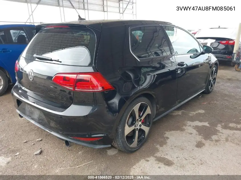 2015 Volkswagen Golf Gti 2.0T Se W/Performance Package 2-Door VIN: 3VWY47AU8FM085061 Lot: 41566520