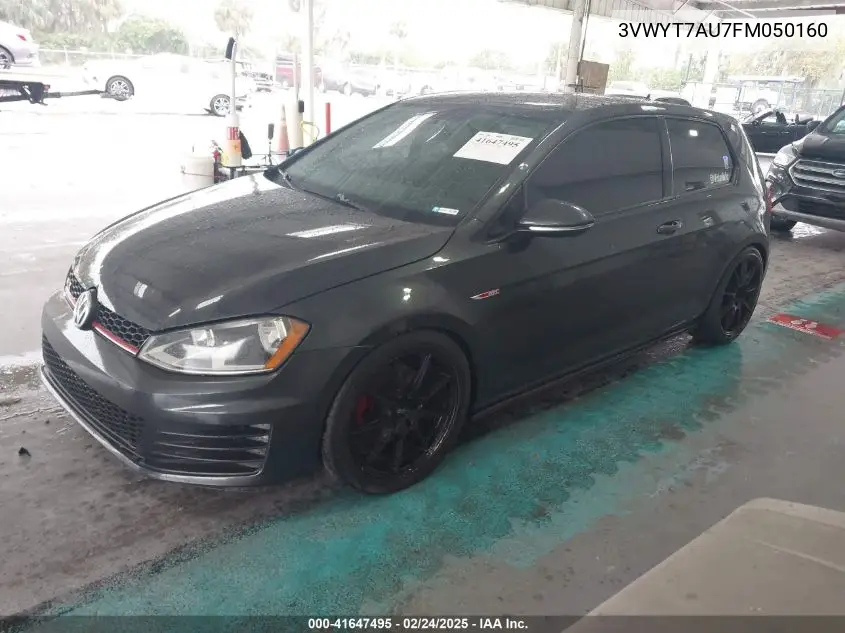 2015 Volkswagen Golf Gti S VIN: 3VWYT7AU7FM050160 Lot: 41647495