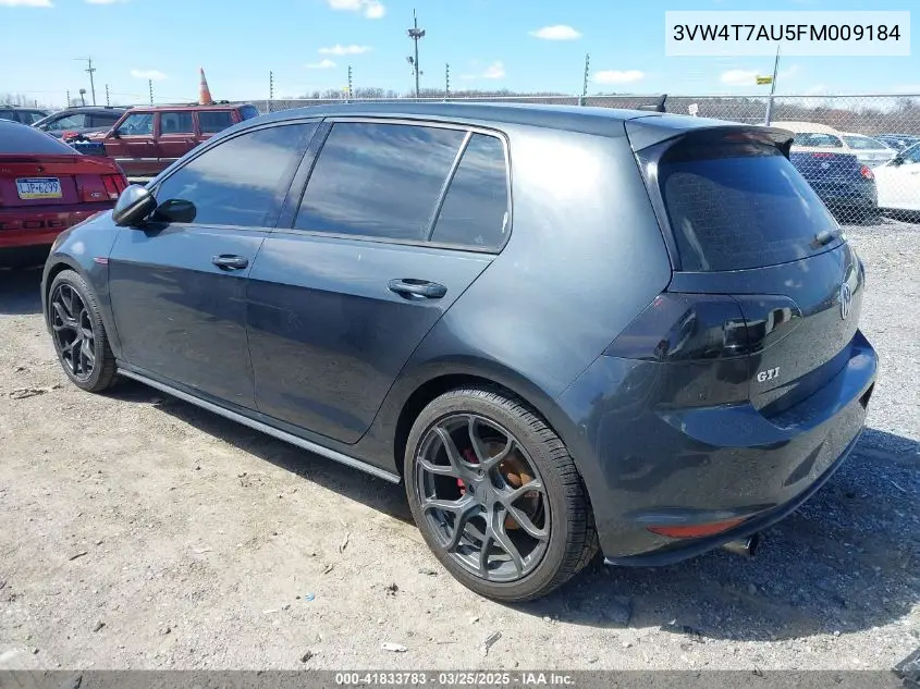 2015 Volkswagen Golf Gti 2.0T S 4-Door VIN: 3VW4T7AU5FM009184 Lot: 41833783