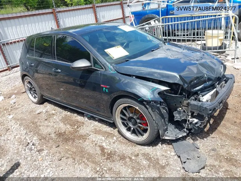 2015 Volkswagen Golf Gti 2.0T S 4-Door VIN: 3VW5T7AU8FM024377 Lot: 42193872