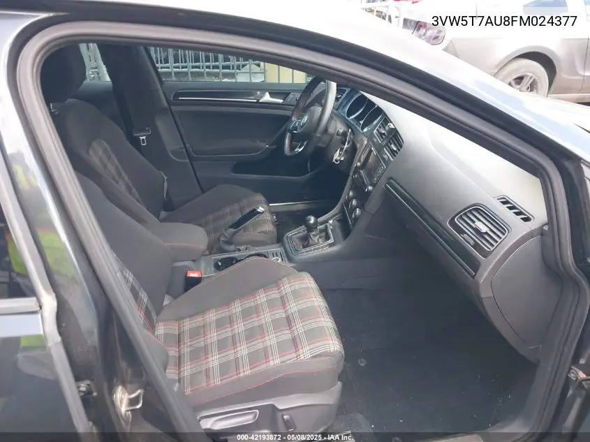 2015 Volkswagen Golf Gti 2.0T S 4-Door VIN: 3VW5T7AU8FM024377 Lot: 42193872