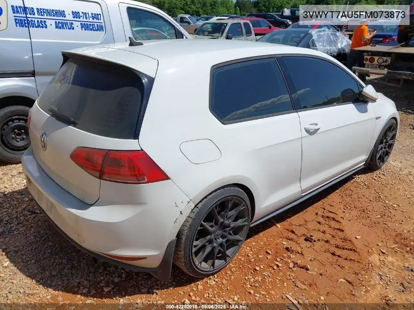 2015 Volkswagen Golf Gti 2.0T S 2-Door VIN: 3VWYT7AU5FM073873 Lot: 42202016