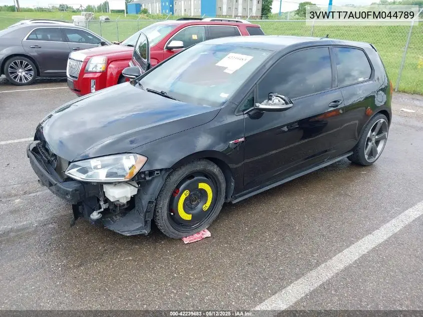 2015 Volkswagen Golf Gti 2.0T S 2-Door VIN: 3VWTT7AU0FM044789 Lot: 42239483