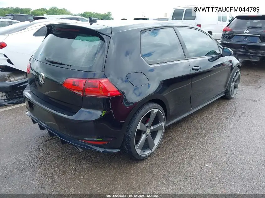 2015 Volkswagen Golf Gti 2.0T S 2-Door VIN: 3VWTT7AU0FM044789 Lot: 42239483