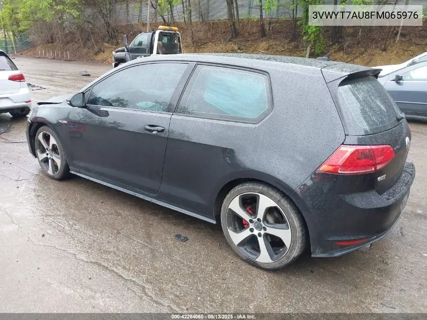 2015 Volkswagen Golf Gti 2.0T Se 2-Door VIN: 3VWYT7AU8FM065976 Lot: 42264060