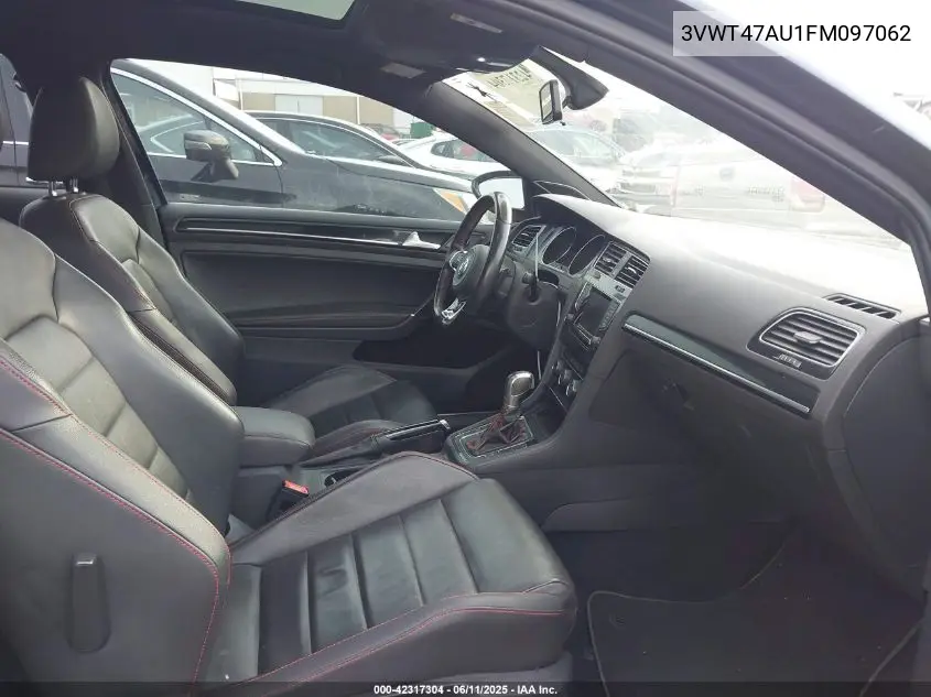 2015 Volkswagen Golf Gti 2.0T Se W/Performance Package 2-Door VIN: 3VWT47AU1FM097062 Lot: 42317304
