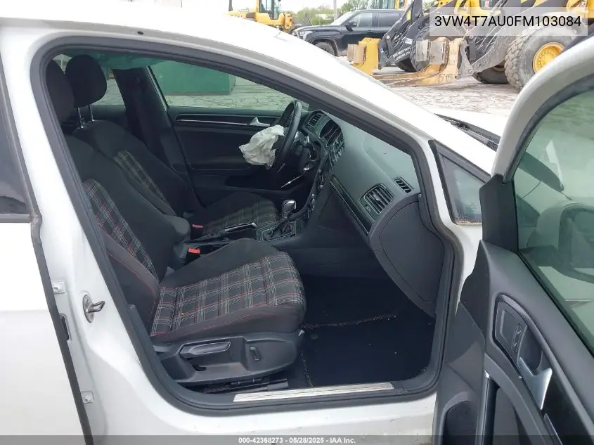 2015 Volkswagen Golf Gti 2.0T S 4-Door VIN: 3VW4T7AU0FM103084 Lot: 42368273