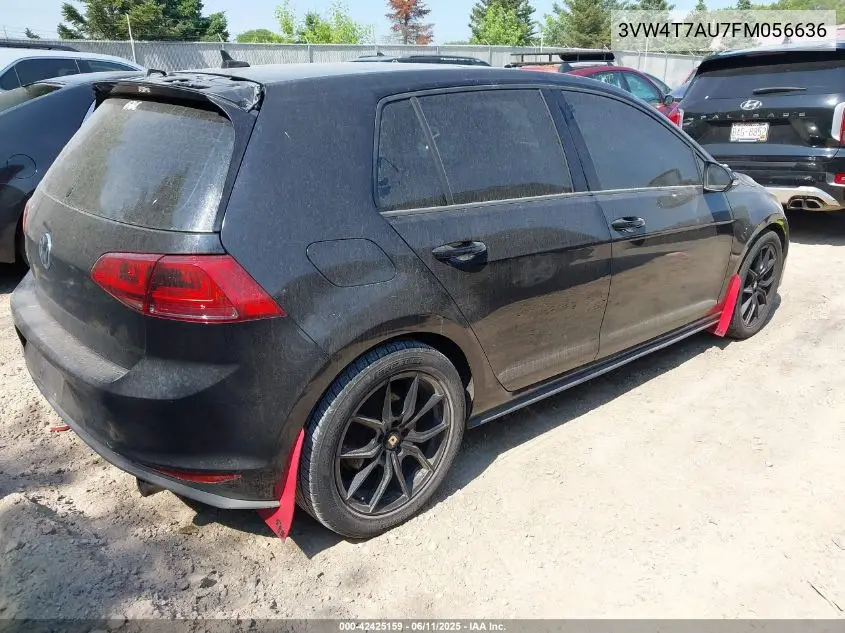 2015 Volkswagen Golf Gti 2.0T Autobahn 4-Door VIN: 3VW4T7AU7FM056636 Lot: 42425159