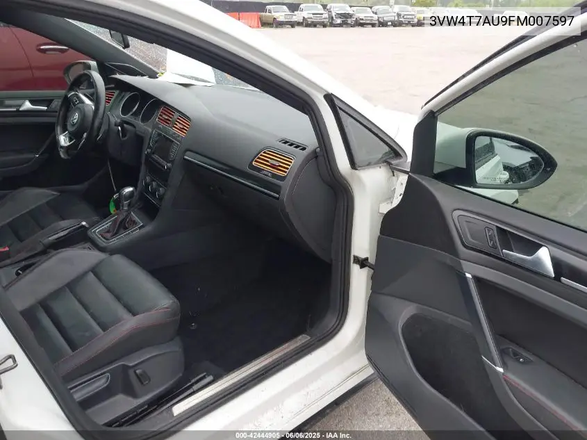 2015 Volkswagen Golf Gti 2.0T Autobahn 4-Door VIN: 3VW4T7AU9FM007597 Lot: 42444905