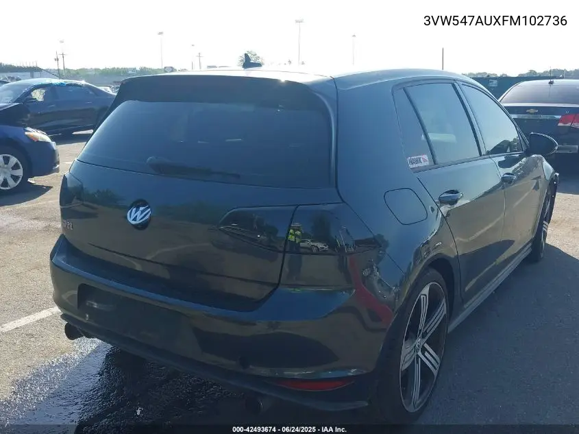2015 Volkswagen Golf Gti 2.0T Se W/Performance Package 4-Door VIN: 3VW547AUXFM102736 Lot: 42493674