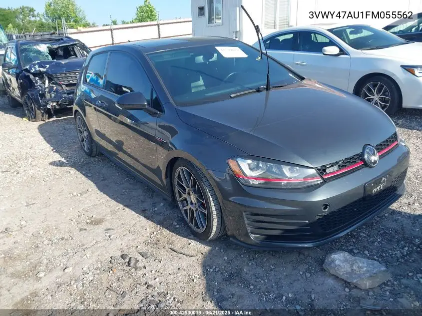 2015 Volkswagen Golf Gti 2.0T Se W/Performance Package 2-Door VIN: 3VWY47AU1FM055562 Lot: 42530019