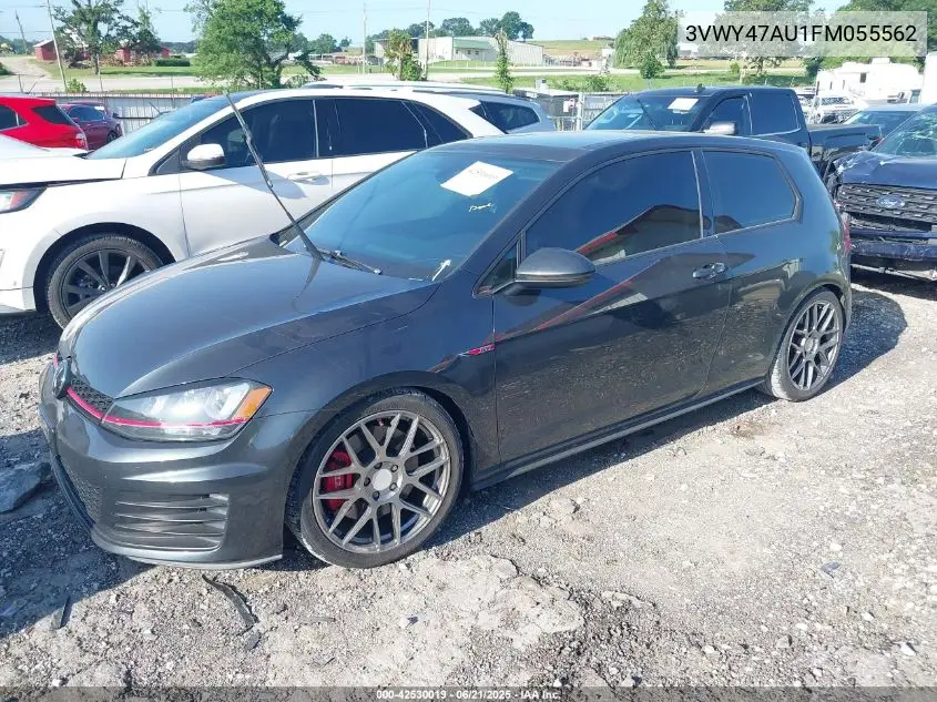 2015 Volkswagen Golf Gti 2.0T Se W/Performance Package 2-Door VIN: 3VWY47AU1FM055562 Lot: 42530019