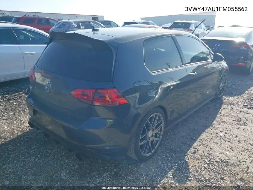 2015 Volkswagen Golf Gti 2.0T Se W/Performance Package 2-Door VIN: 3VWY47AU1FM055562 Lot: 42530019