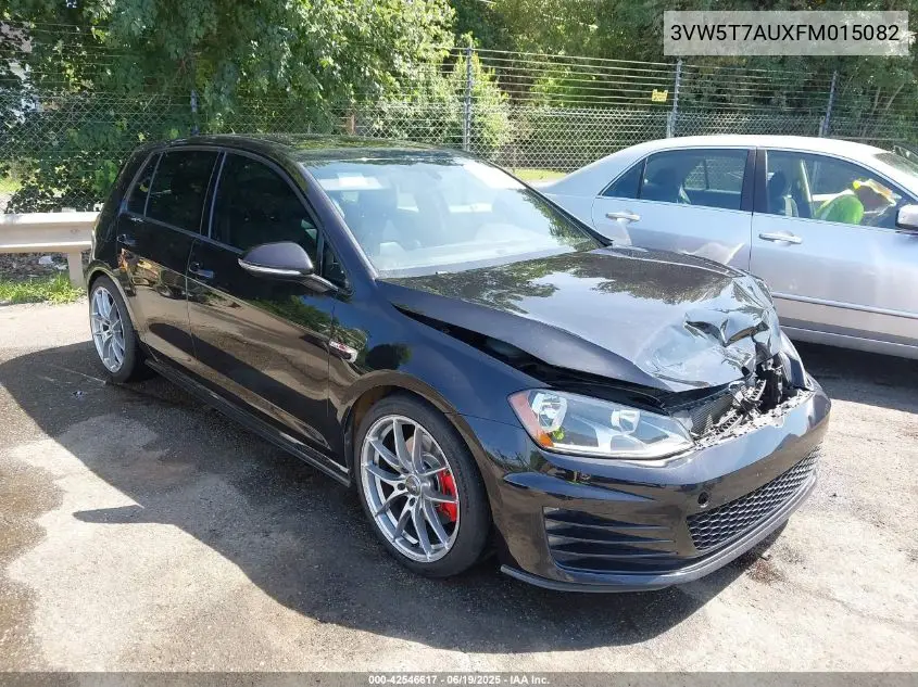 2015 Volkswagen Golf Gti 2.0T Autobahn 4-Door VIN: 3VW5T7AUXFM015082 Lot: 42546617