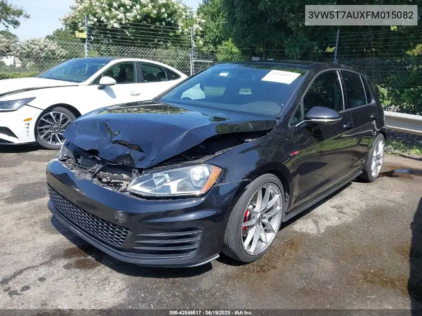 2015 Volkswagen Golf Gti 2.0T Autobahn 4-Door VIN: 3VW5T7AUXFM015082 Lot: 42546617