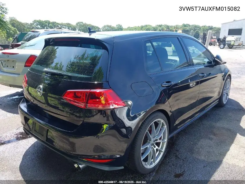 2015 Volkswagen Golf Gti 2.0T Autobahn 4-Door VIN: 3VW5T7AUXFM015082 Lot: 42546617