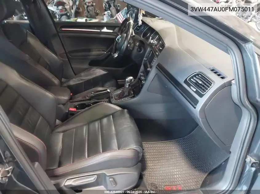 2015 Volkswagen Golf Gti 2.0T Autobahn W/Performance Package 4-Door VIN: 3VW447AU0FM075011 Lot: 42546901