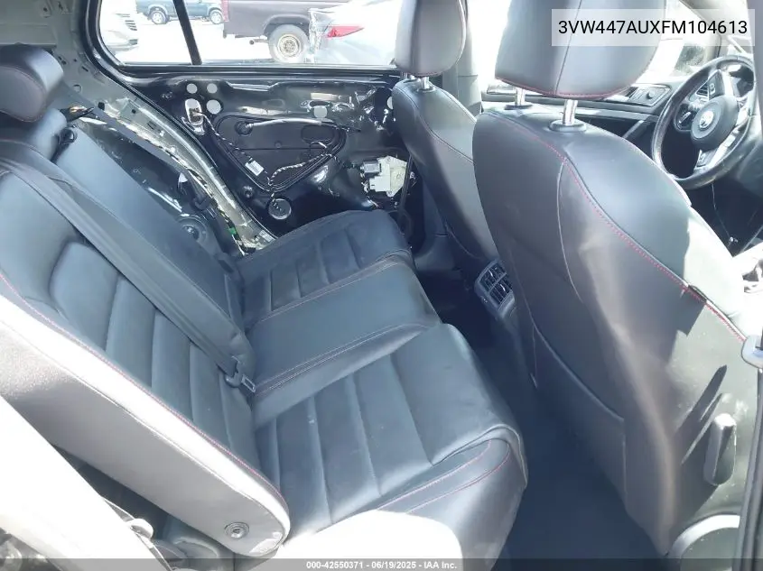 2015 Volkswagen Golf Gti 2.0T Autobahn W/Performance Package 4-Door VIN: 3VW447AUXFM104613 Lot: 42550371