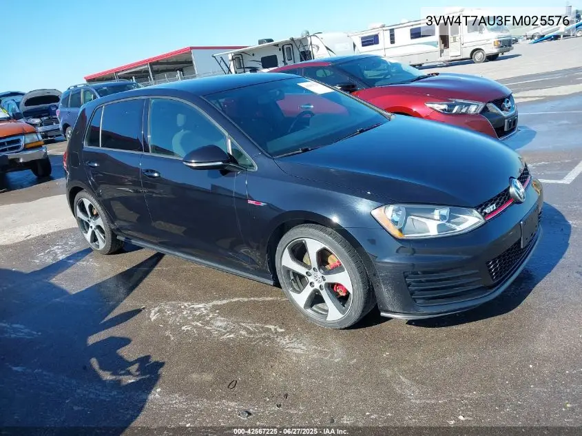 2015 Volkswagen Golf Gti 2.0T S 4-Door VIN: 3VW4T7AU3FM025576 Lot: 42567225