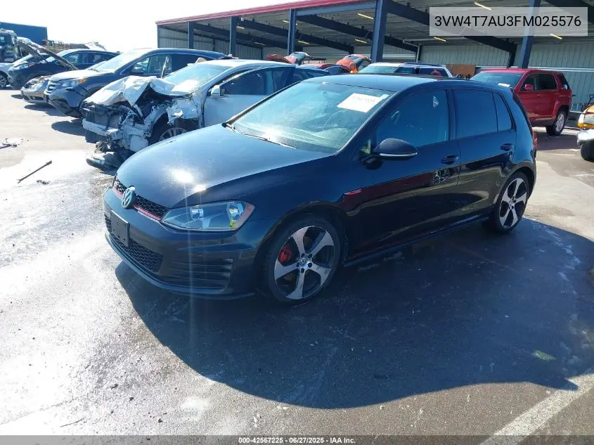 2015 Volkswagen Golf Gti 2.0T S 4-Door VIN: 3VW4T7AU3FM025576 Lot: 42567225