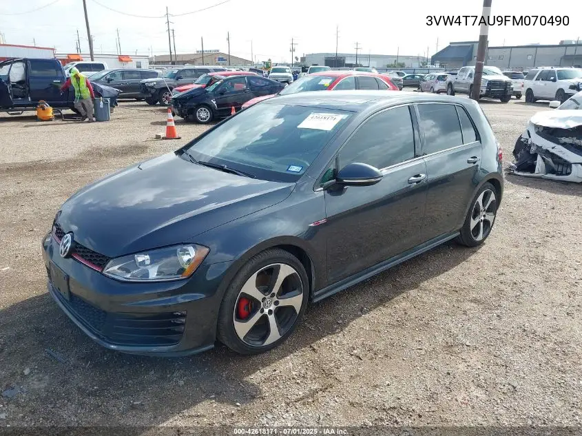 2015 Volkswagen Golf Gti 2.0T Se 4-Door VIN: 3VW4T7AU9FM070490 Lot: 42618171