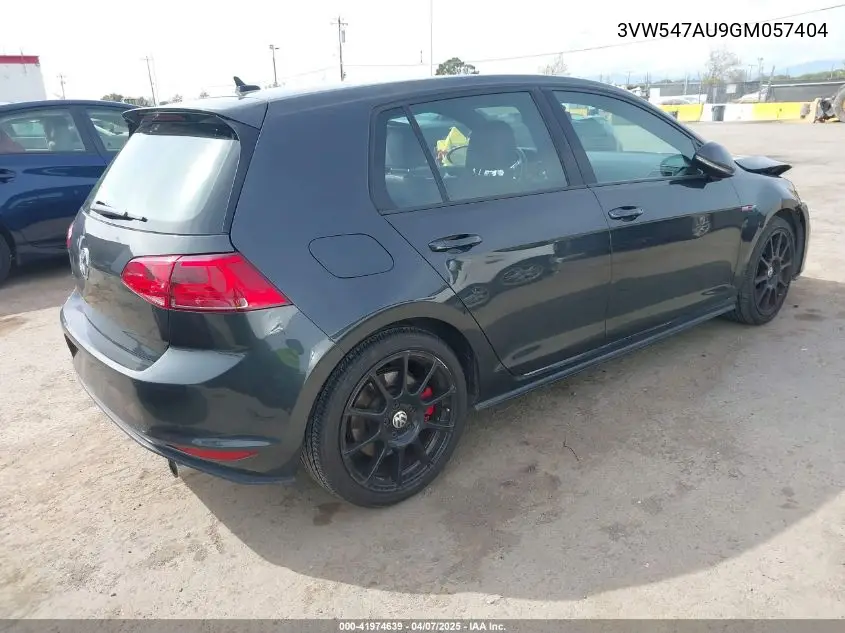 2016 Volkswagen Golf Gti Autobahn W/Performance Package 4-Door VIN: 3VW547AU9GM057404 Lot: 41974639