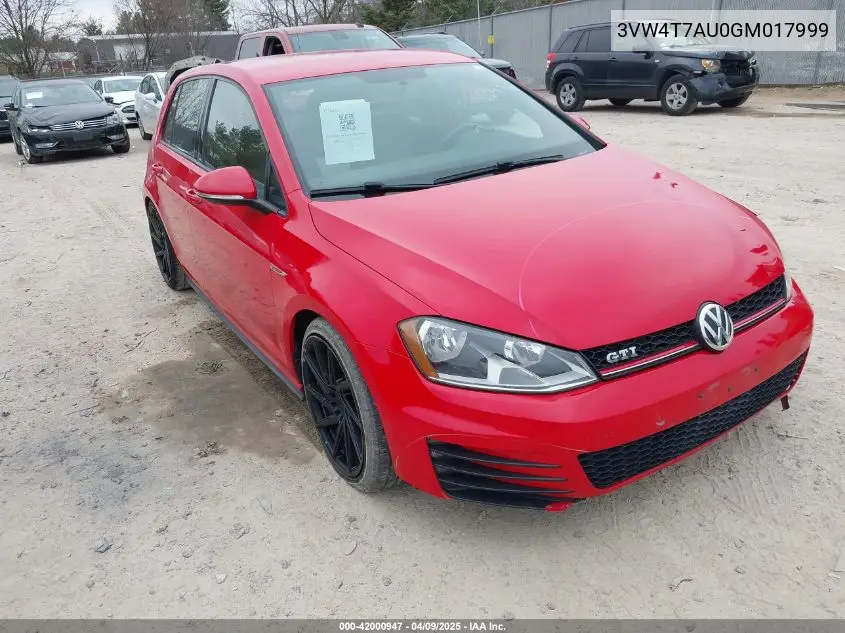 2016 Volkswagen Golf Gti S 4-Door VIN: 3VW4T7AU0GM017999 Lot: 42000947