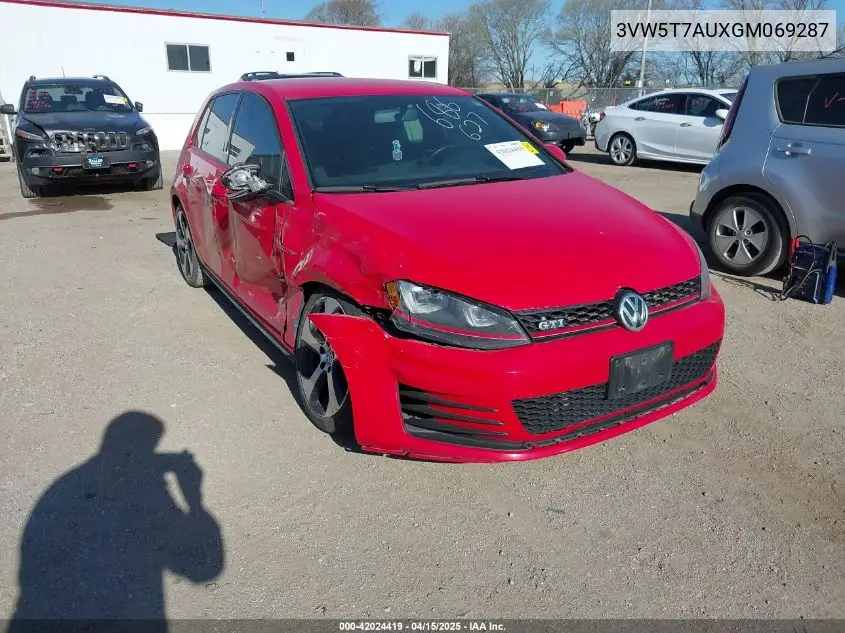 2016 Volkswagen Golf Gti S 4-Door VIN: 3VW5T7AUXGM069287 Lot: 42024419