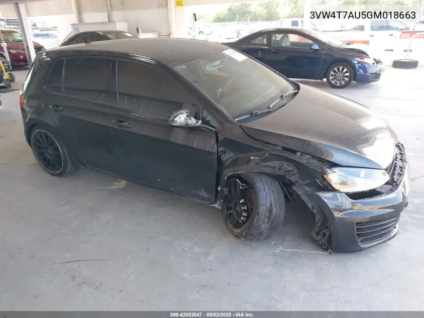 2016 Volkswagen Golf Gti S 4-Door VIN: 3VW4T7AU5GM018663 Lot: 42082047