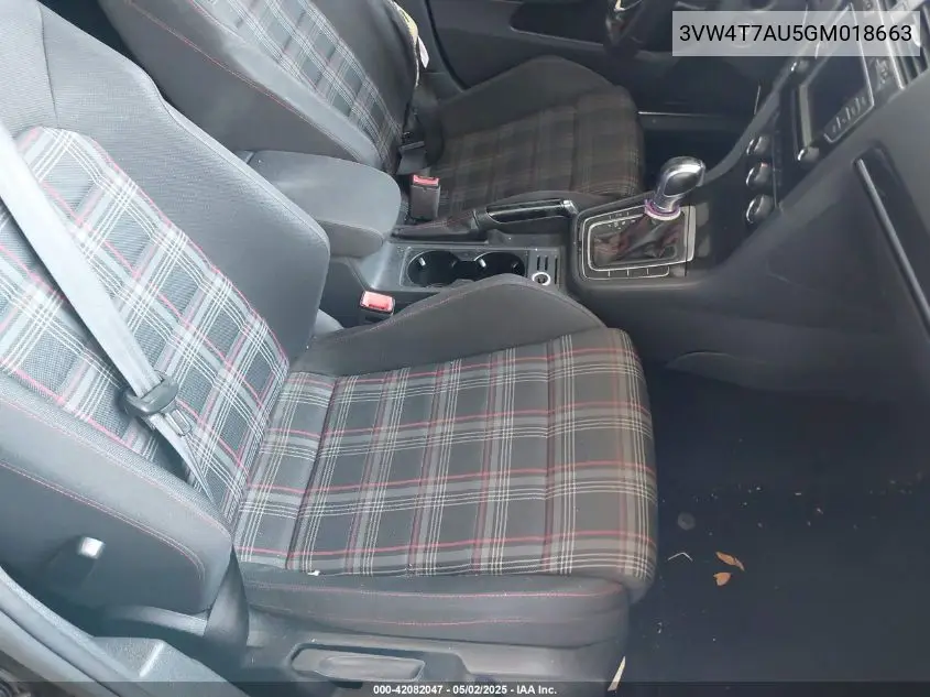 2016 Volkswagen Golf Gti S 4-Door VIN: 3VW4T7AU5GM018663 Lot: 42082047