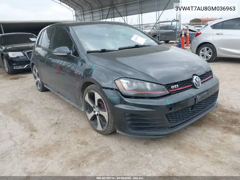 2016 Volkswagen Golf Gti Se 4-Door VIN: 3VW4T7AU8GM036963 Lot: 42149114