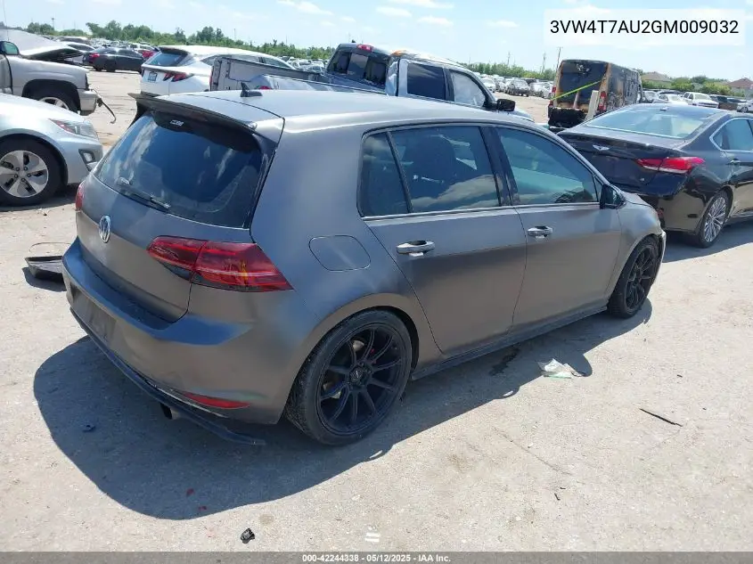 2016 Volkswagen Golf Gti S 4-Door VIN: 3VW4T7AU2GM009032 Lot: 42244338