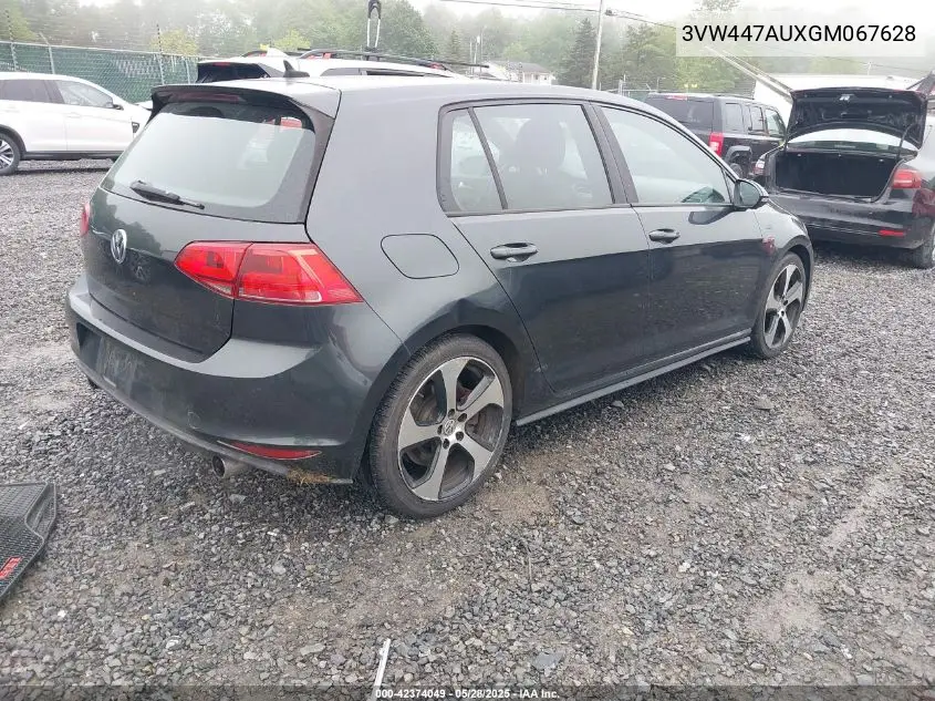 2016 Volkswagen Golf Gti Autobahn W/Performance Package 4-Door VIN: 3VW447AUXGM067628 Lot: 42374049