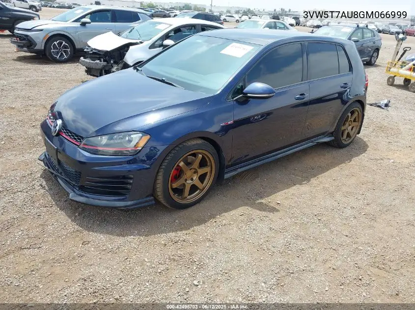 2016 Volkswagen Golf Gti Se 4-Door VIN: 3VW5T7AU8GM066999 Lot: 42495703