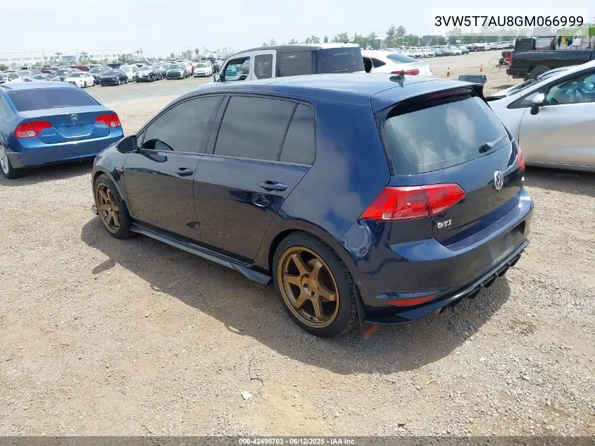 2016 Volkswagen Golf Gti Se 4-Door VIN: 3VW5T7AU8GM066999 Lot: 42495703