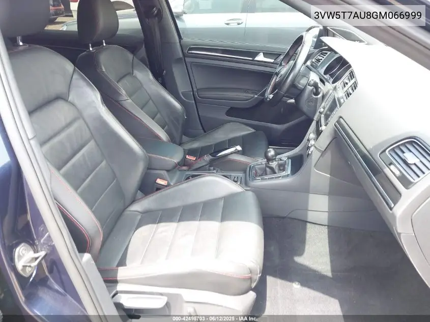 2016 Volkswagen Golf Gti Se 4-Door VIN: 3VW5T7AU8GM066999 Lot: 42495703