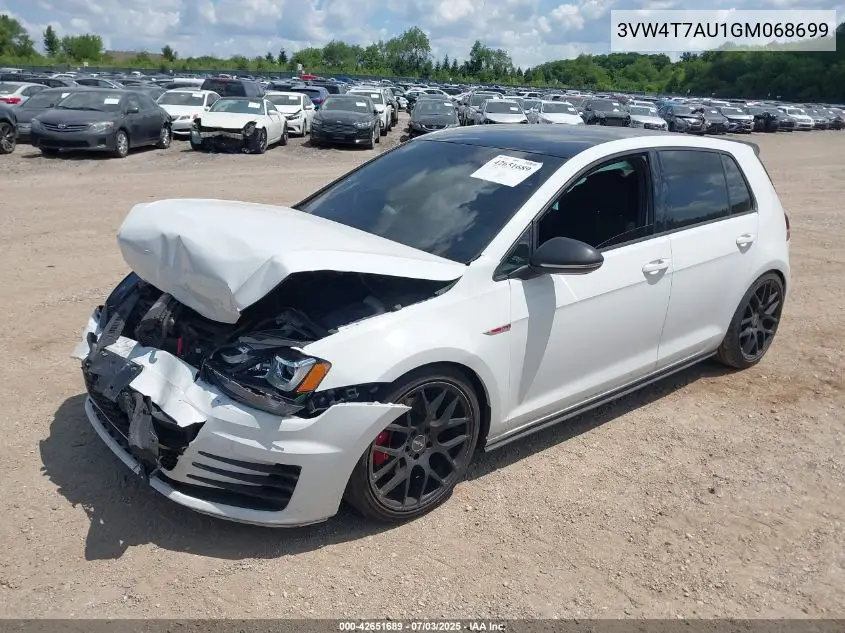2016 Volkswagen Golf Gti S 4-Door VIN: 3VW4T7AU1GM068699 Lot: 42651689