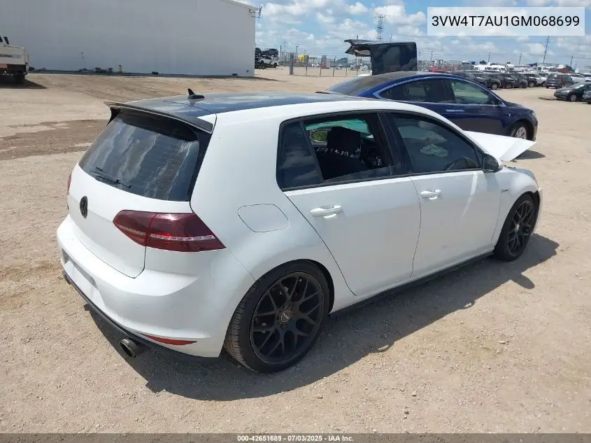2016 Volkswagen Golf Gti S 4-Door VIN: 3VW4T7AU1GM068699 Lot: 42651689