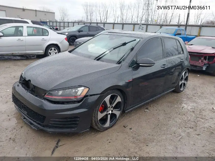 2017 Volkswagen Golf Gti 5-Door Autobahn VIN: 3VW5T7AU2HM036611 Lot: 12284435