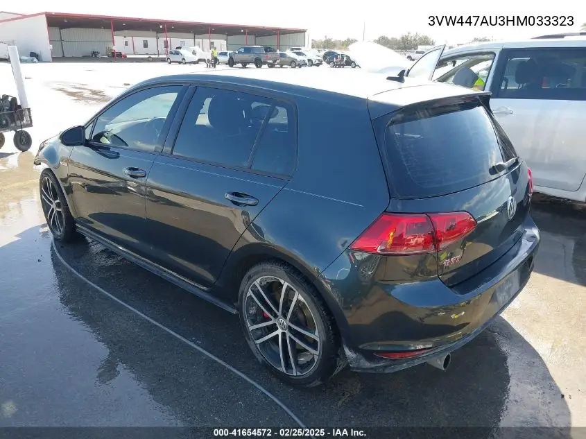 2017 Volkswagen Golf Gti Autobahn 4-Door/S 4-Door/Se 4-Door/Sport 4-Door VIN: 3VW447AU3HM033323 Lot: 41654572