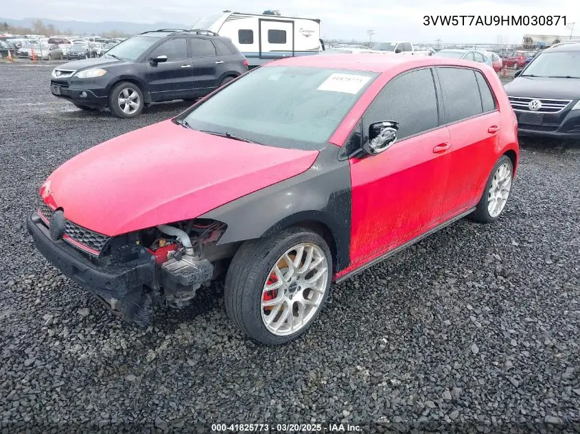 2017 Volkswagen Golf Gti Autobahn 4-Door/S 4-Door/Se 4-Door/Sport 4-Door VIN: 3VW5T7AU9HM030871 Lot: 41825773