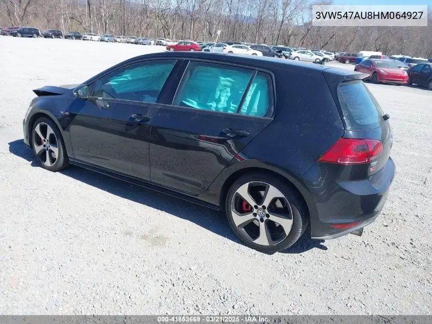 2017 Volkswagen Golf Gti Autobahn 4-Door/S 4-Door/Se 4-Door/Sport 4-Door VIN: 3VW547AU8HM064927 Lot: 41853669