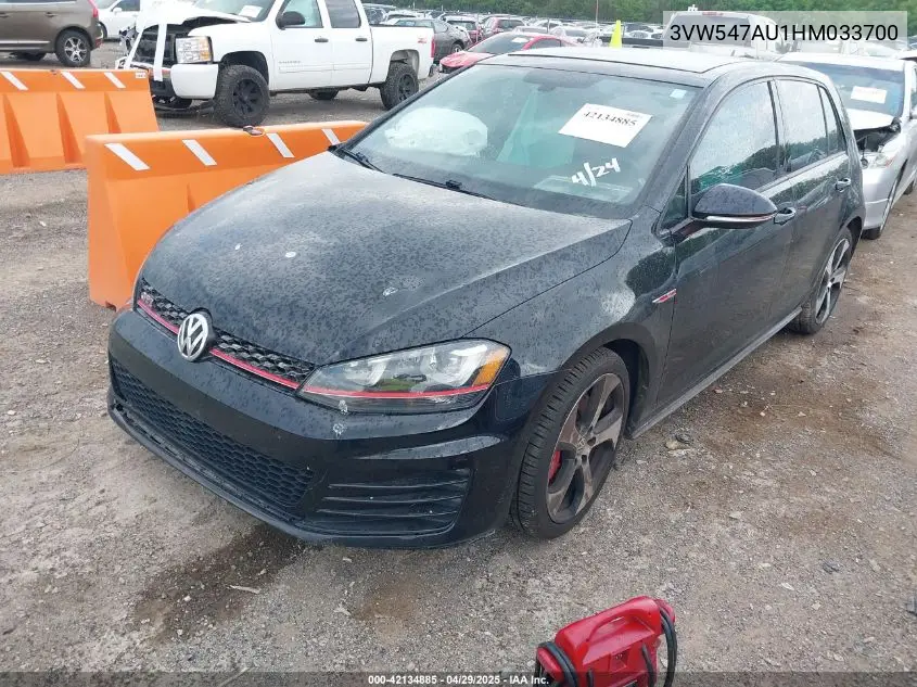 2017 Volkswagen Golf Gti Autobahn 4-Door/S 4-Door/Se 4-Door/Sport 4-Door VIN: 3VW547AU1HM033700 Lot: 42134885