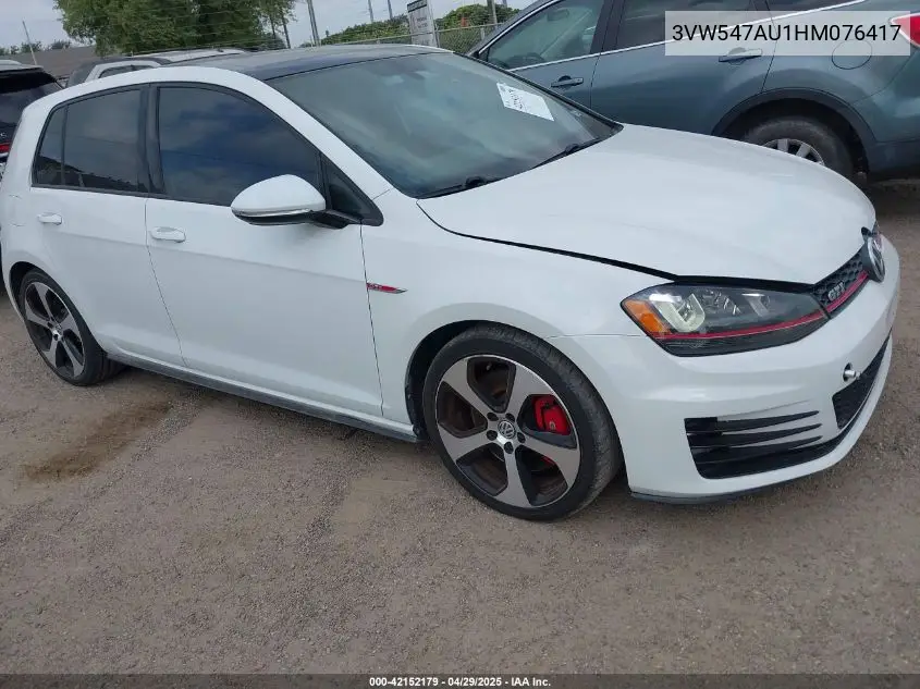 2017 Volkswagen Golf Gti Autobahn 4-Door/S 4-Door/Se 4-Door/Sport 4-Door VIN: 3VW547AU1HM076417 Lot: 42152179