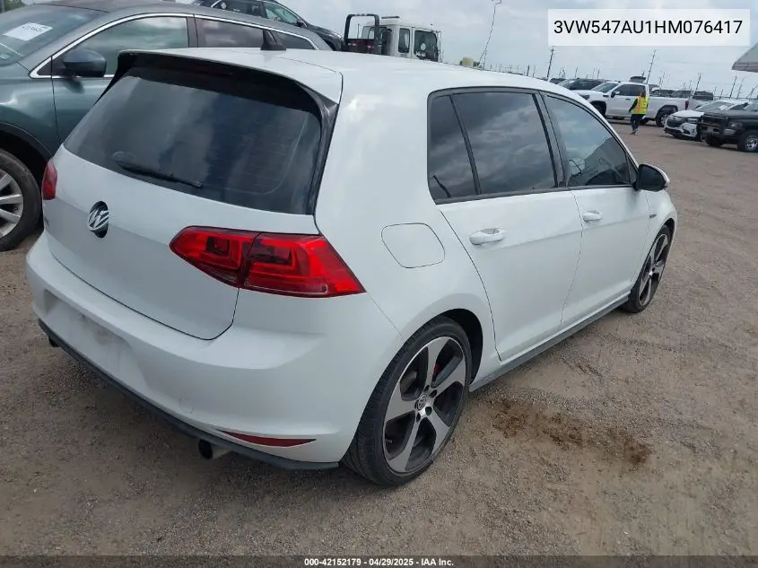 2017 Volkswagen Golf Gti Autobahn 4-Door/S 4-Door/Se 4-Door/Sport 4-Door VIN: 3VW547AU1HM076417 Lot: 42152179