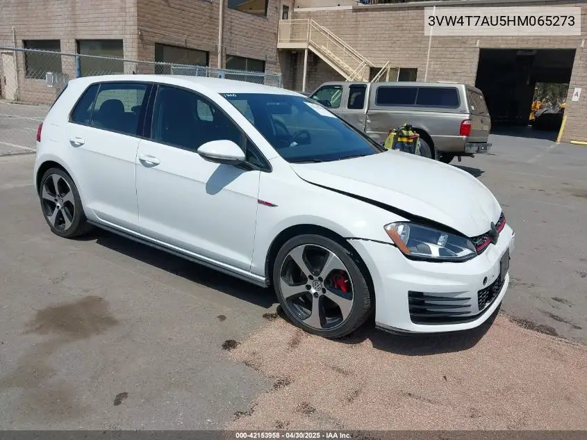 2017 Volkswagen Golf Gti Autobahn 4-Door/S 4-Door/Se 4-Door/Sport 4-Door VIN: 3VW4T7AU5HM065273 Lot: 42153958