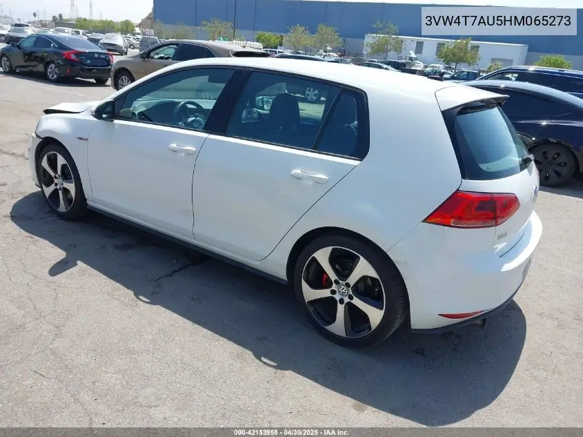 2017 Volkswagen Golf Gti Autobahn 4-Door/S 4-Door/Se 4-Door/Sport 4-Door VIN: 3VW4T7AU5HM065273 Lot: 42153958